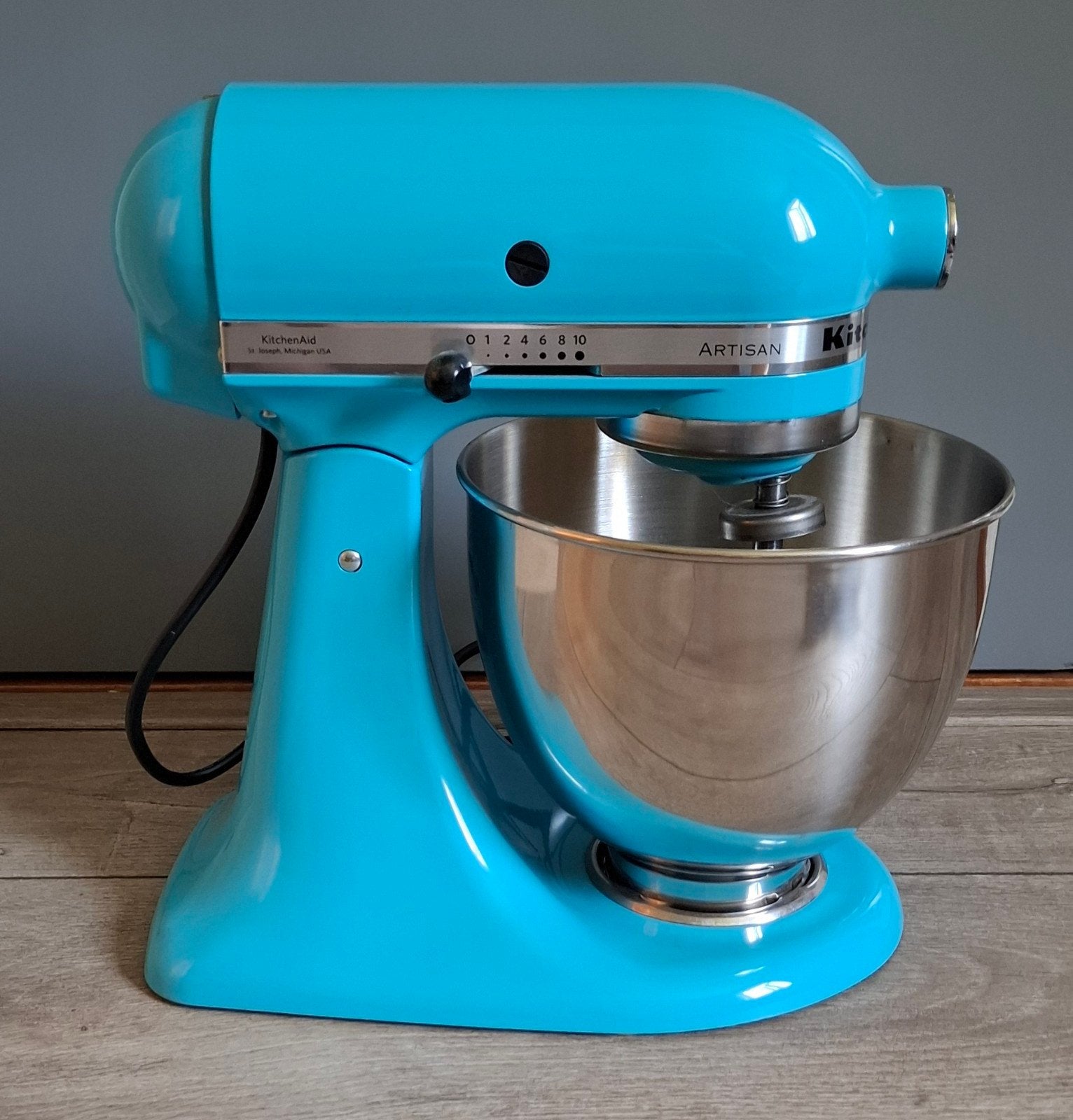 KitchenAid Artisan Crystal blue incl rotor vegetable slicer, Witgoed en Apparatuur, 4 liter of meer, Ophalen, Zo goed als nieuw
