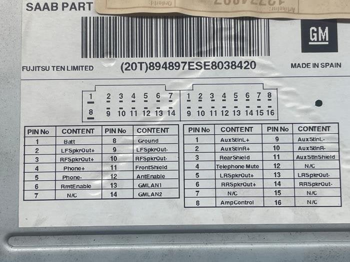 Radio van een Saab 9-3, Gebruikt, -, Verzenden, -