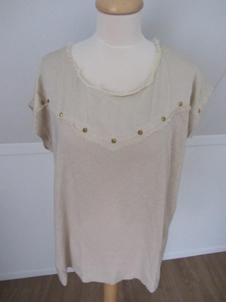 Shirt 44, beige, k.m. studs, 10FEET, paar x gedragen, Beige, Maat 42/44 (L), Ophalen of Verzenden, Zo goed als nieuw