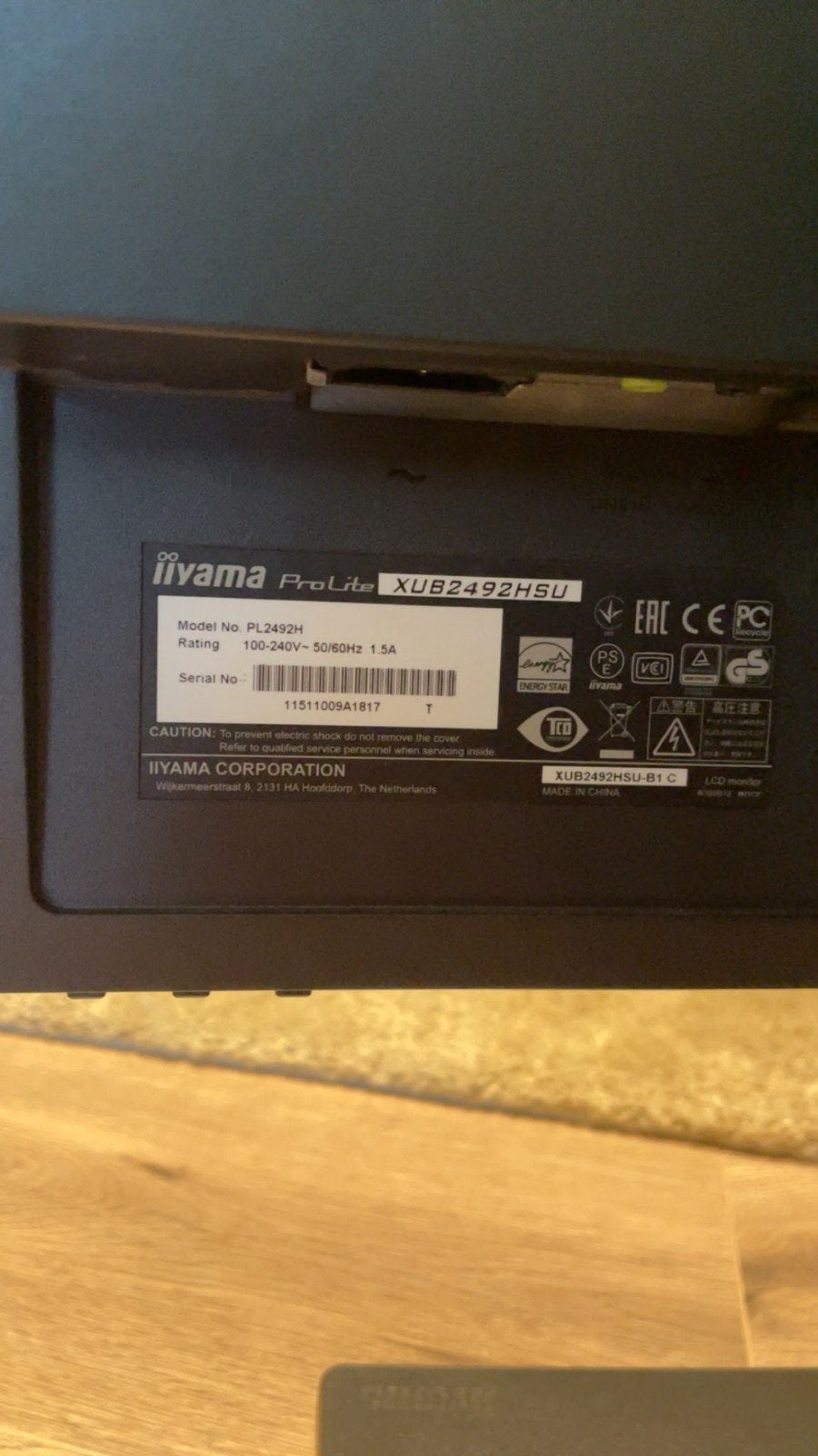 iiyama 24 inch beeldscherm XUB2492HSU, Computers en Software, Monitoren, Iiyama, Full HD, Ophalen of Verzenden, Zo goed als nieuw
