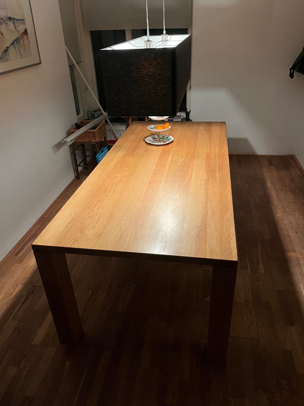Grote eettafel 210x95 cm - Ideaal voor gezellige diners, Huis en Inrichting, Ophalen, Gebruikt, Eikenhout, 200 cm of meer