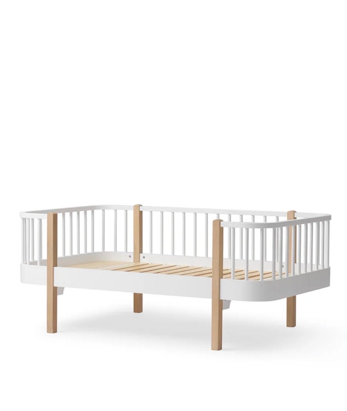 Oliver Furniture - Wood Original Junior Day Bed, White/Oak, Ophalen, Gebruikt, 70 tot 85 cm, Lattenbodem