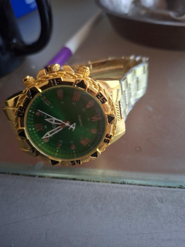 heren horloge, Sieraden, Tassen en Uiterlijk, Horloges | Heren, Staal, Polshorloge, Nieuw, Goud