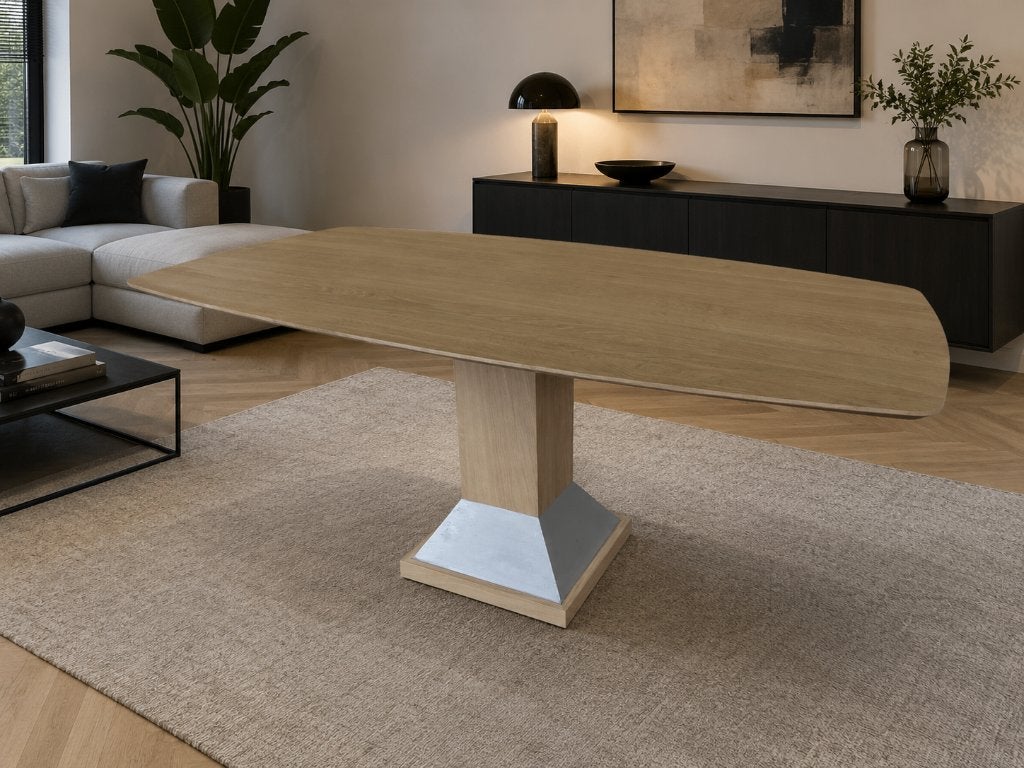 Eettafel deens ovaal - 180x90cm - massief eiken - 220x100cm, Ophalen, Eikenhout, 50 tot 100 cm, Rechthoekig