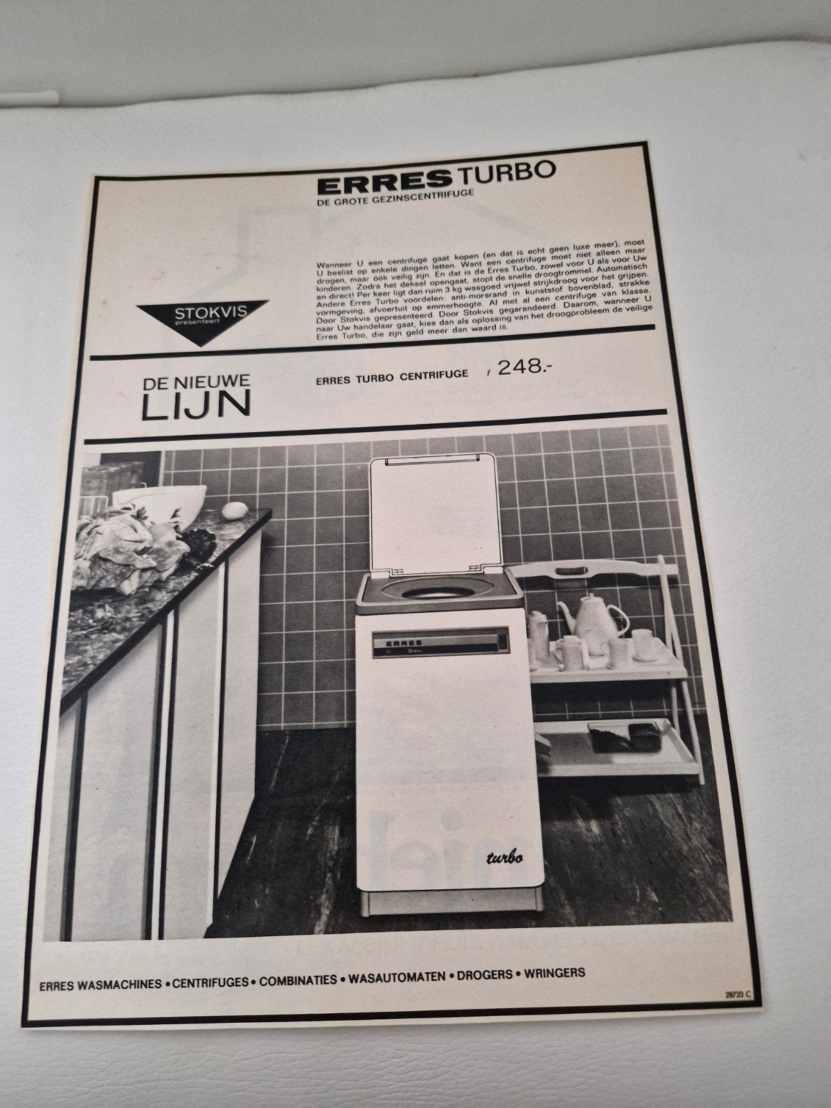 17 Vintage Erres Turbo Centrifuge Advertentie (32x24 cm), Verzamelen, Ophalen of Verzenden