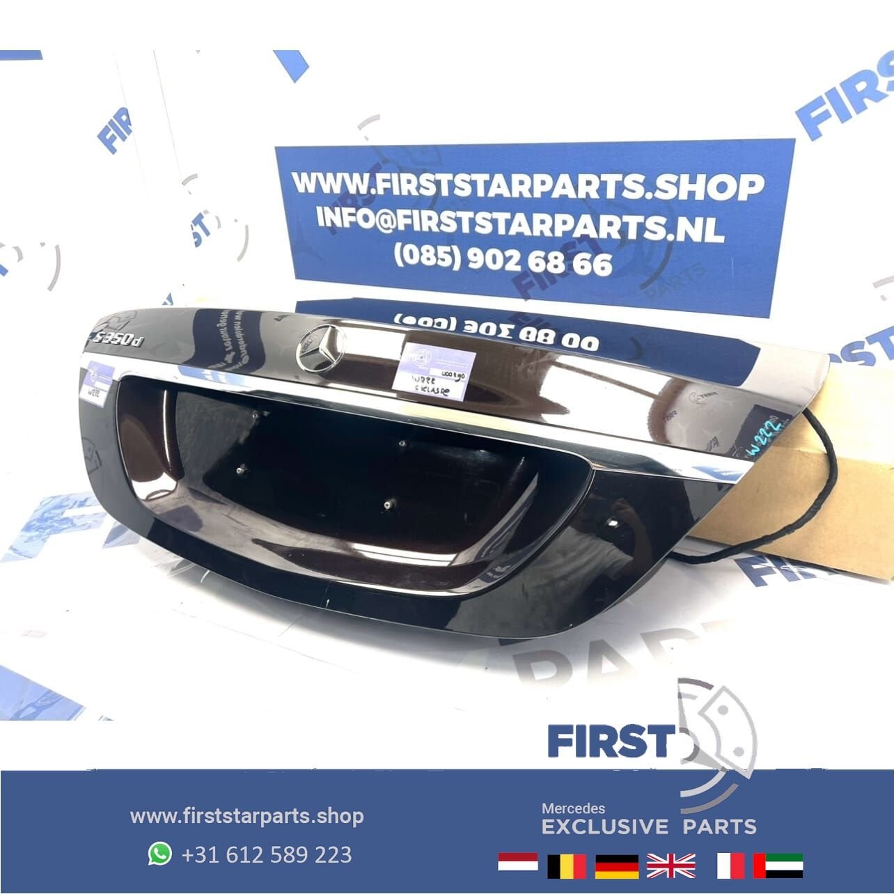 W222 S KLASSE ELEKTRISCHE ACHTERKLEP COMPLETE KOFFERKLEP KOF, Gebruikt, Ophalen of Verzenden, Achter, -