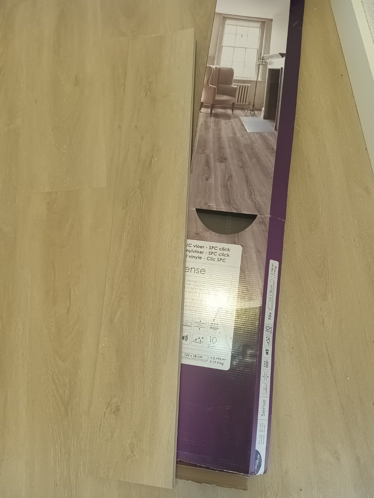 Vinylvloer SPC click Sense - Vanilla Oak (2.196 m²), Ophalen, 50 tot 150 cm, Nieuw, 10 tot 30 cm