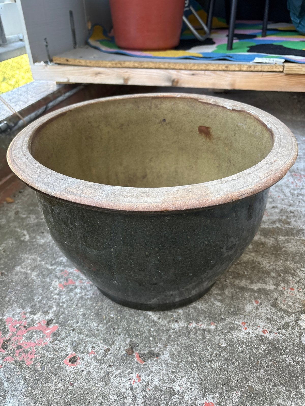 Grote gebruikte bloempot van aardewerk, Tuin en Terras, Bloempotten, Gebruikt, Rond, Binnen, Minder dan 40 cm