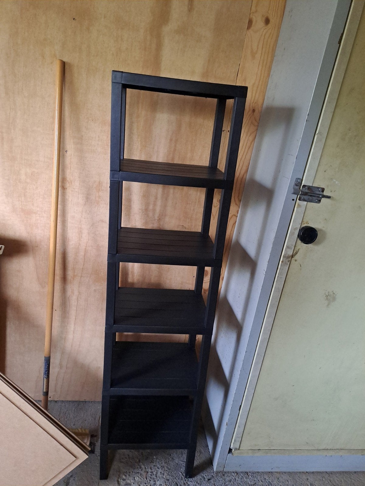 Zwart kunststof opbergrek met 5 planken, Ophalen of Verzenden, Gebruikt