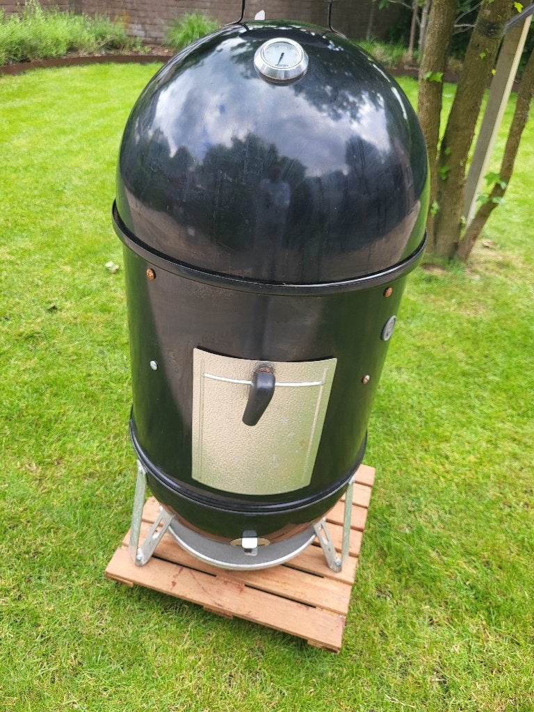 Weber rookoven 50 cm, Tuin en Terras, Houtskoolbarbecues, Ophalen of Verzenden, Gebruikt, Weber