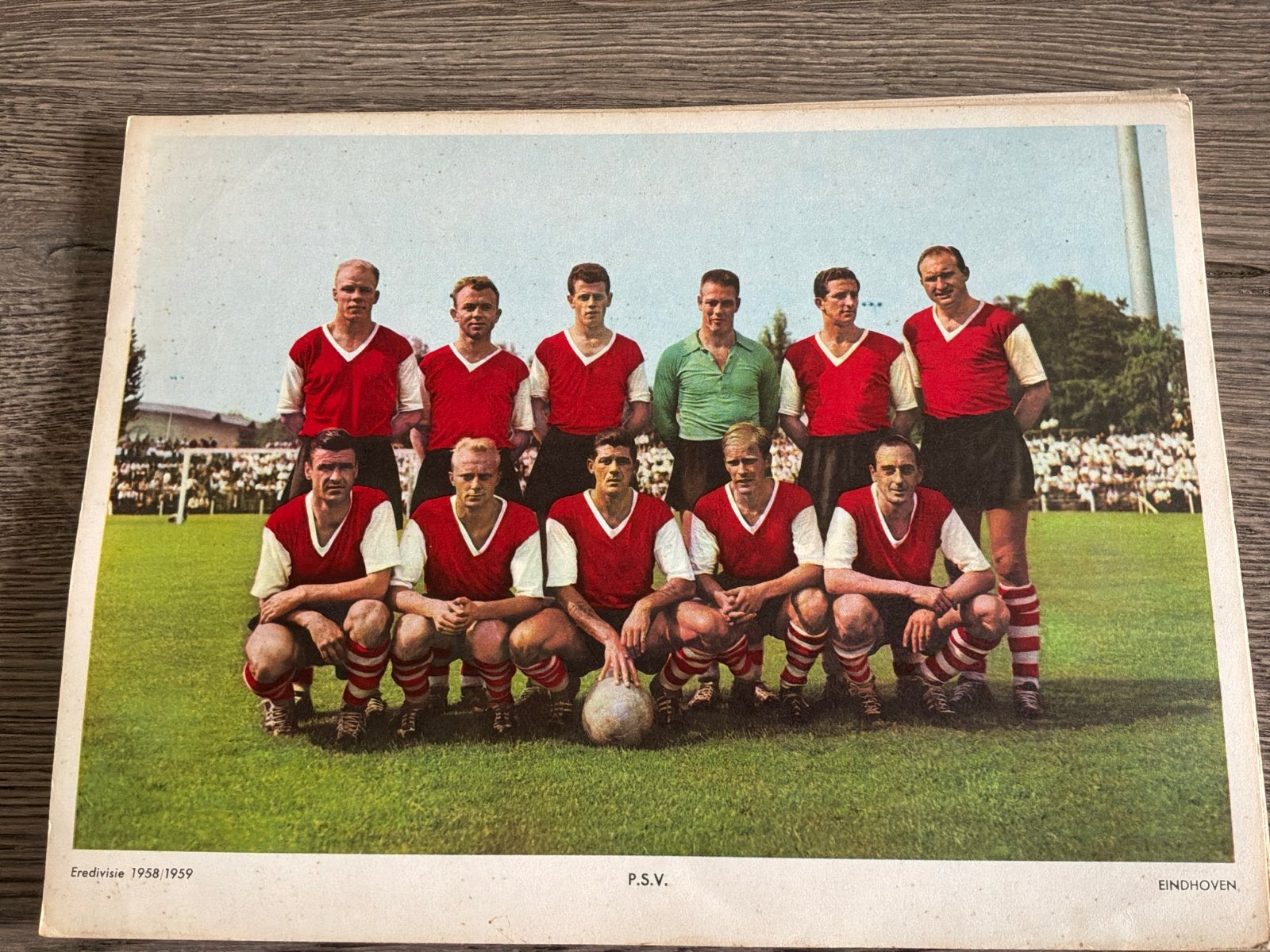 PSV Eredivisie 1958-1959 elftalfoto, Verzamelen, Ophalen of Verzenden, Gebruikt, PSV, Poster, Plaatje of Sticker