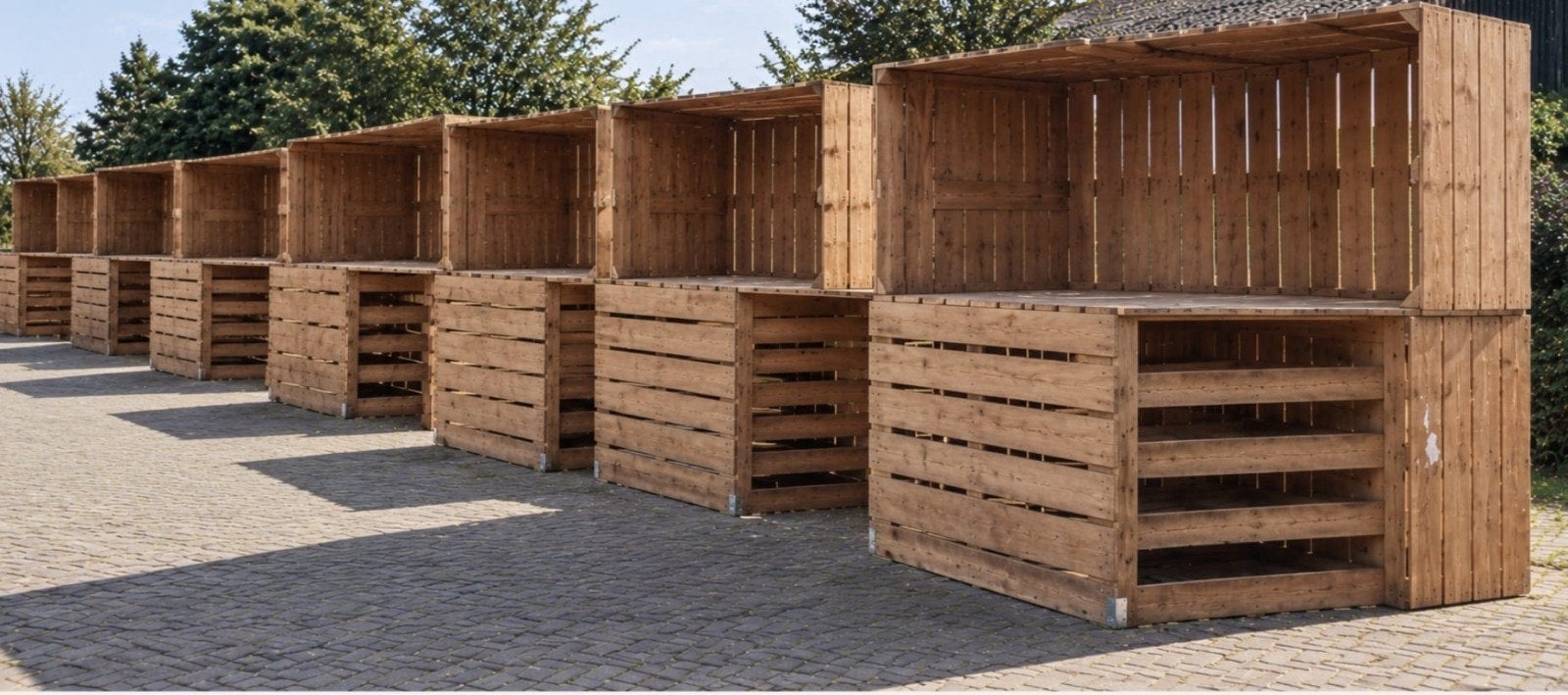 Houten kisten – ideaal voor kerstmarkten en evenementen, Ophalen of Verzenden, Nieuw, Hout, Minder dan 3 meter