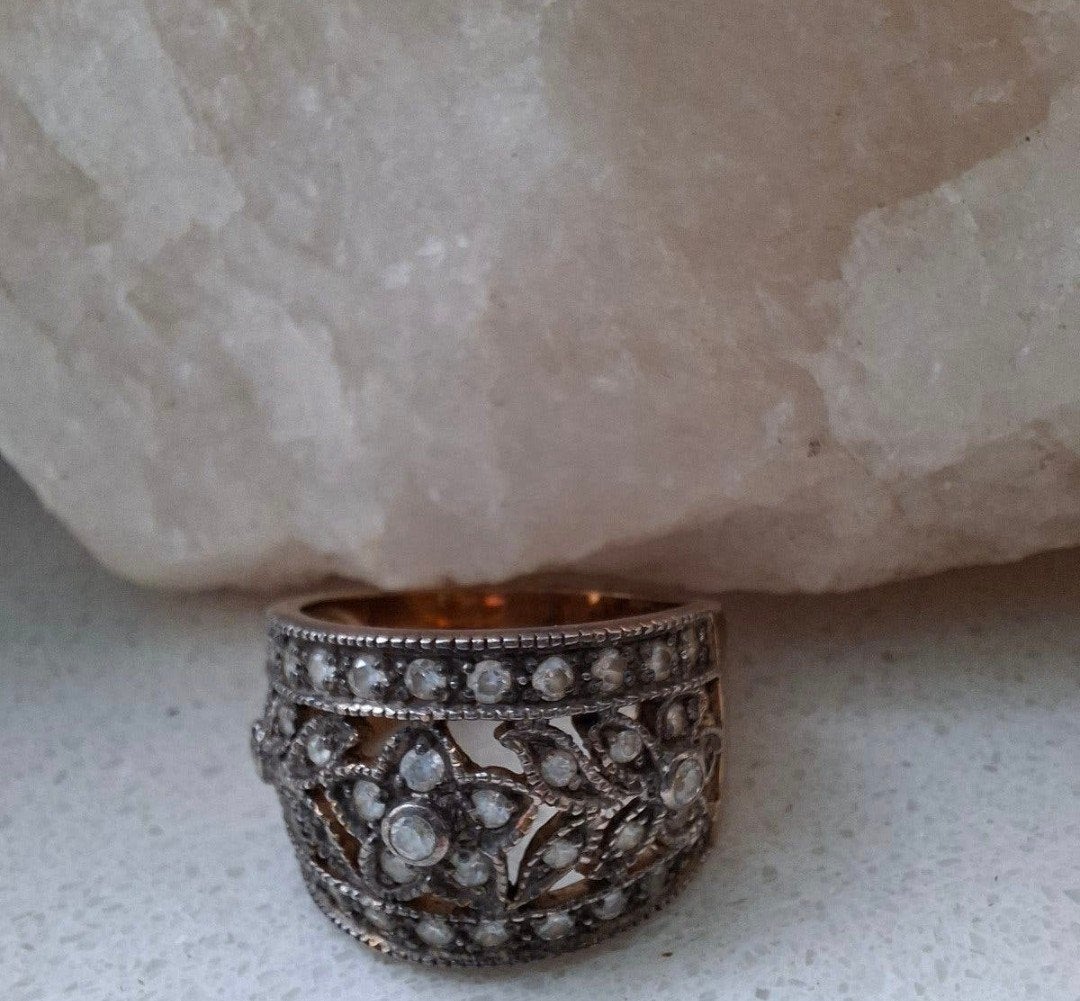 prachtige brede zilveren statement ring, Sieraden, Tassen en Uiterlijk, Ringen, 19 tot 20, Ophalen of Verzenden, Zo goed als nieuw