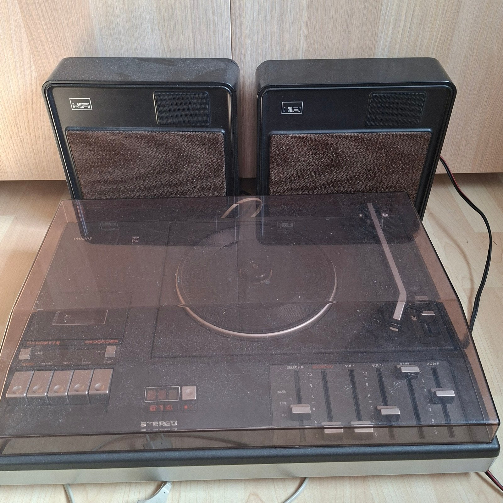Philips GR814 Platenspeler & Cassettespeler/Cassetterecorder, Ophalen, Niet werkend, Platenspeler, Philips