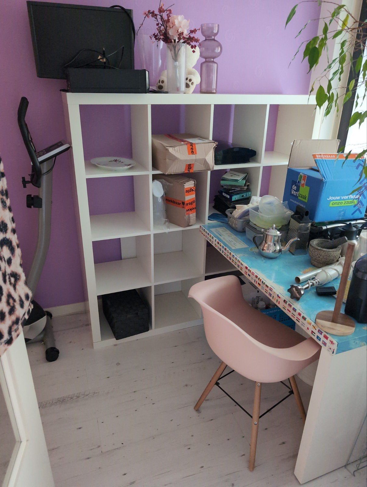 Witte IKEA Kallax Kast 4x4 vakken - Ruime Opbergkast, Huis en Inrichting, Ophalen of Verzenden, Gebruikt