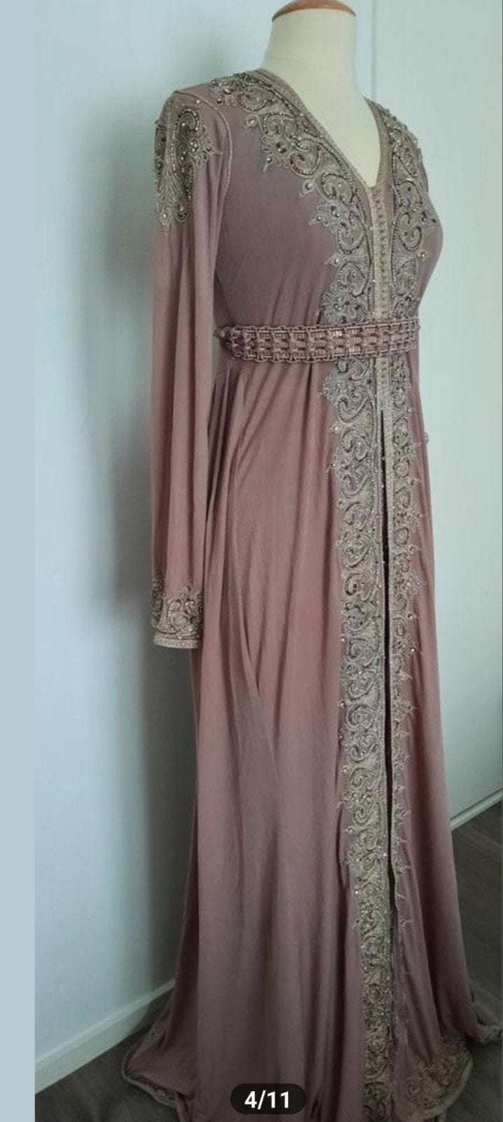 Marokkaanse takchita/kaftan/jurk, Maat 38/40 (M), Nieuw, Ophalen of Verzenden, Grijs