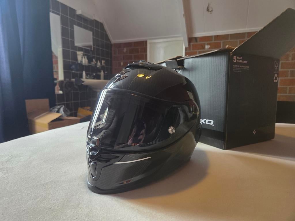 Scorpion EXO R1 EVO Carbon Air Cynergy Maat S (2x gedragen), Motoren, Kleding | Motorhelmen, Ophalen of Verzenden