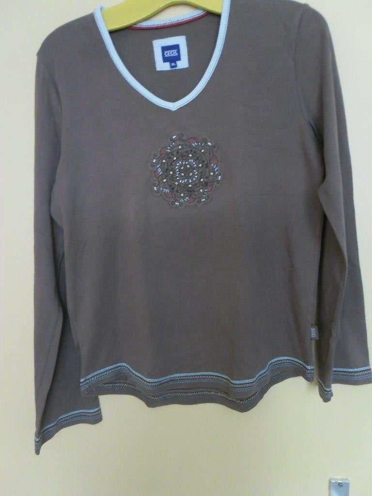 gedragen , maar goed dames shirt Maat XL, Kleding | Dames, Bruin, Maat 46/48 (XL) of groter, Ophalen of Verzenden, Gedragen