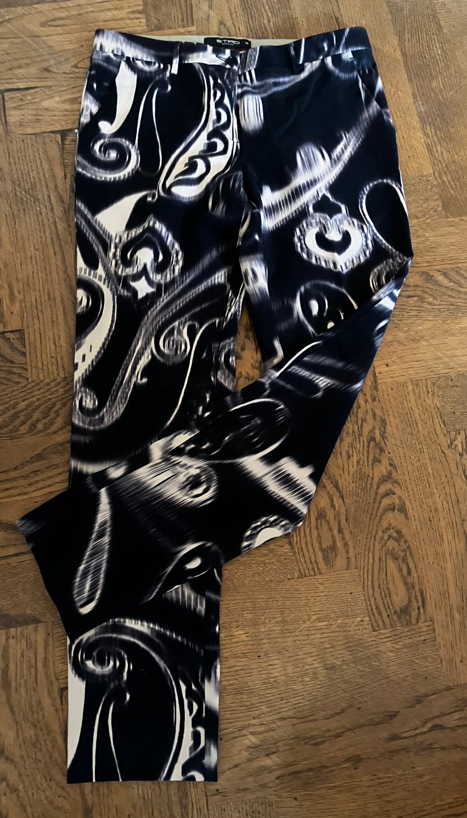 Etro pantalon wol zwart/zandkleur, Maat 38/40 (M), Zwart, Ophalen of Verzenden, Zo goed als nieuw