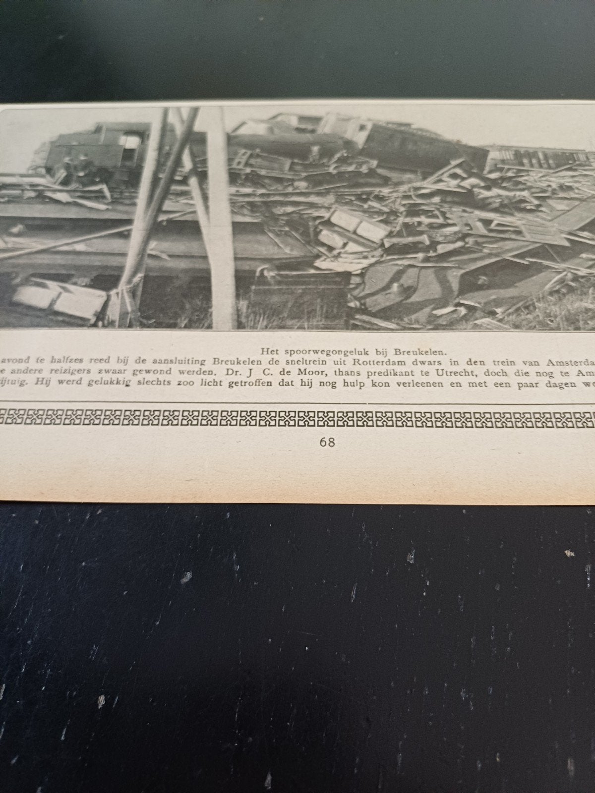 knipsel spoorwegongeluk Breukelen 1920, Ophalen of Verzenden, Gebruikt, Tram, Overige typen