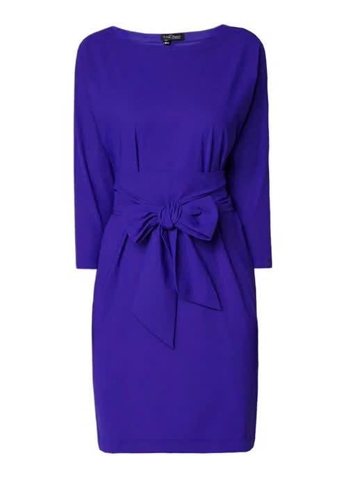 LaDress Carla jurk paars XL travelstof zgan met strik, Paars, Maat 46/48 (XL) of groter, Ophalen of Verzenden, Zo goed als nieuw