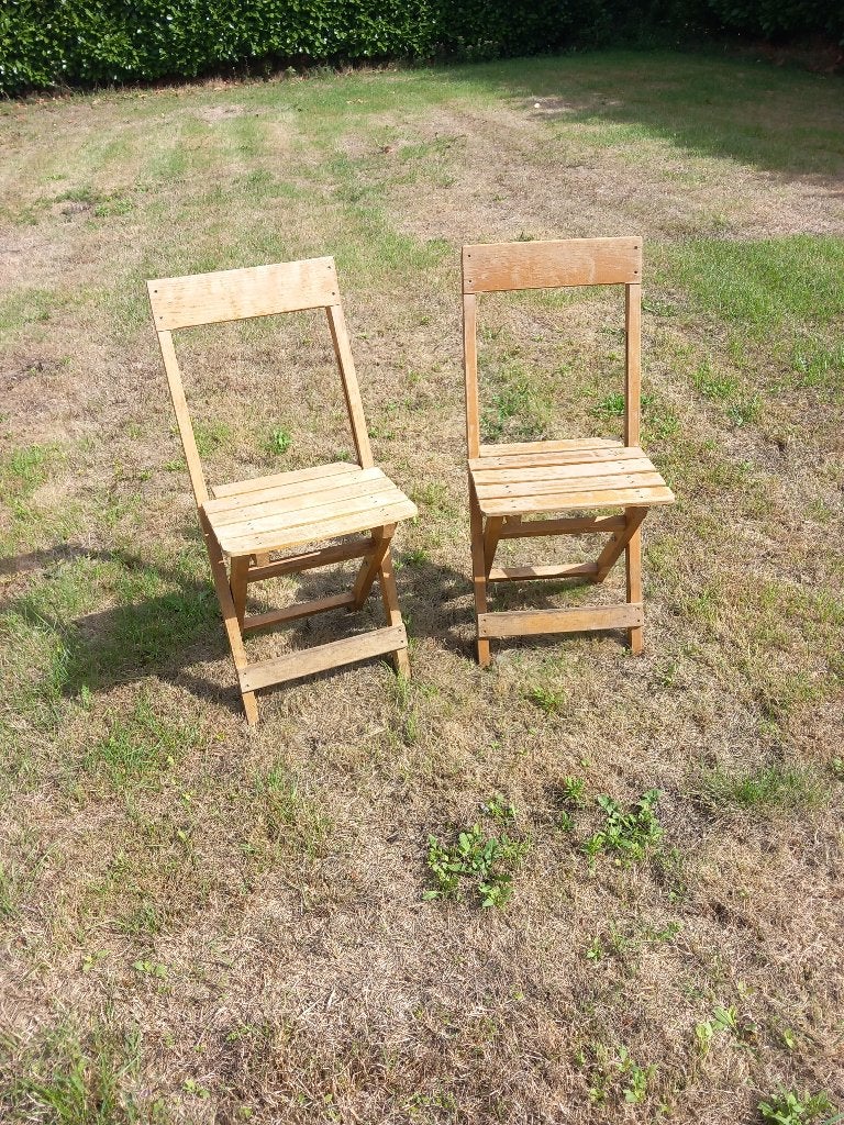 2x klapstoelen hout., Ophalen, Gebruikt, Hout, Inklapbaar