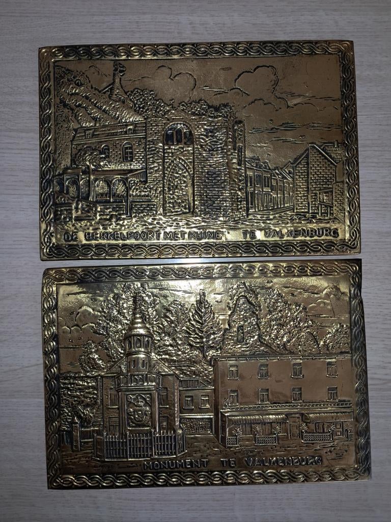 2 antieke wandschilden uit valkenburg (zuid-limburg), Antiek en Kunst, Curiosa en Brocante, Ophalen of Verzenden