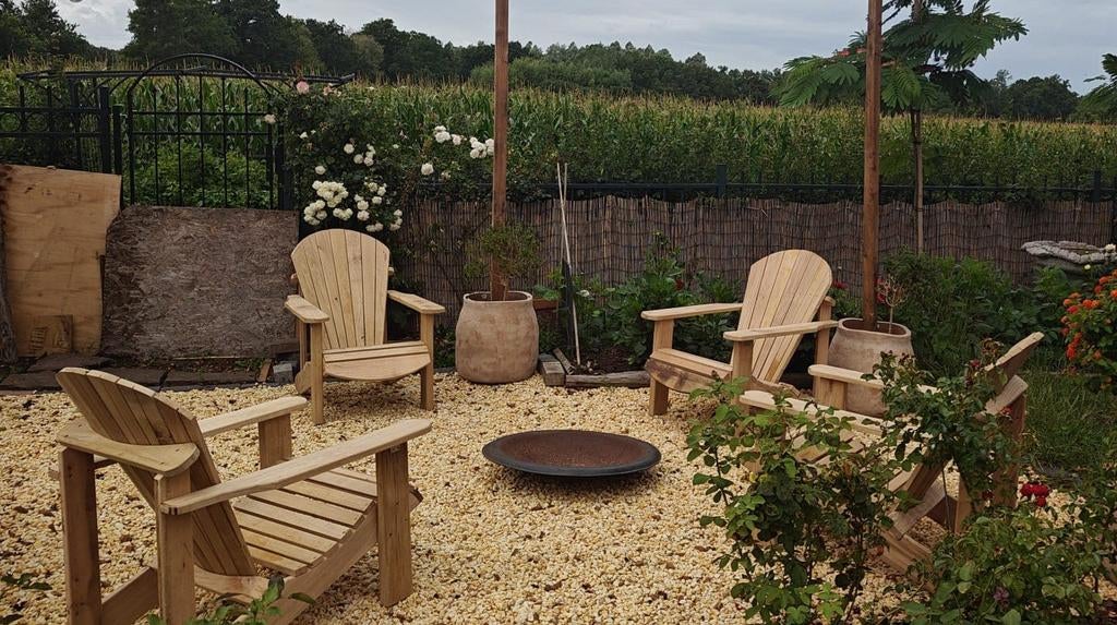 Massief eiken Adirondack/Bearchair deckchairs, Tuin en Terras, Ophalen of Verzenden, Nieuw, Hout