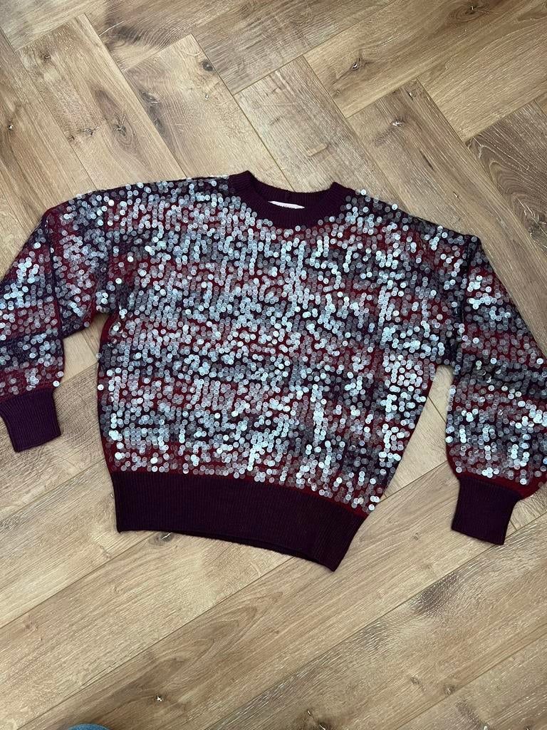 Studio anneloes sparkle trui M bordeaux - deep red, Maat 38/40 (M), Ophalen of Verzenden, Zo goed als nieuw, Rood