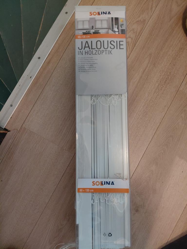Nieuwe Houten Jaloezie in Houtlook - 60x130 cm, Ophalen of Verzenden, Nieuw, Wit