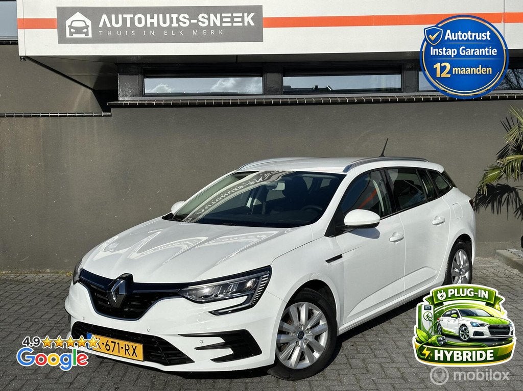 Renault Megane Estate 1.6 E-Tech Plug-In Hybrid 160 Business, Auto's, 77 km/l, Gebruikt, 4 cilinders, Wit