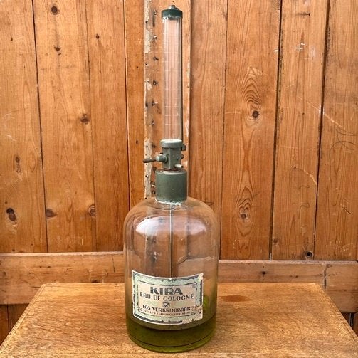 Parfum fles groot glas 60 cm hoog origineel winkel verkoop, Antiek en Kunst, Ophalen