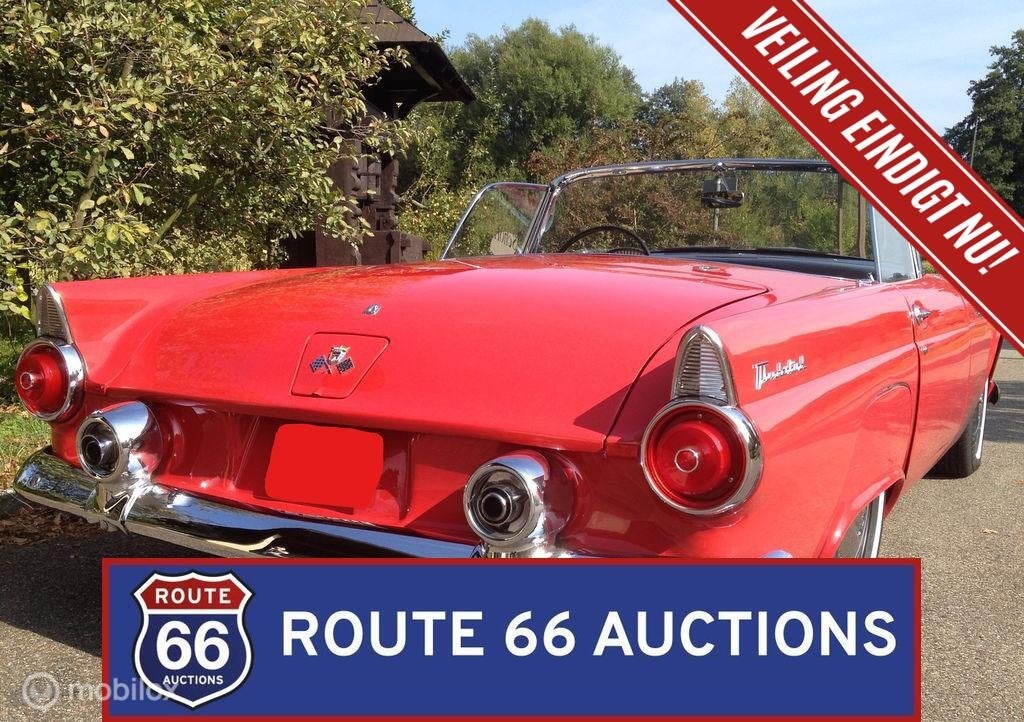 Ford Thunderbird | 1955 | Route 66 Auctions, Auto's, Oldtimers, Overige carrosserieën, Zwart, Bedrijf, Handgeschakeld