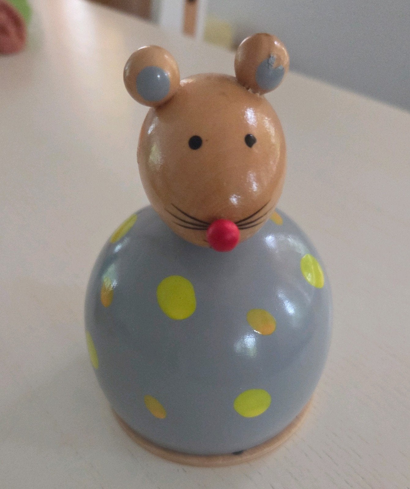 Houten spaarpot in de vorm van een muis, Ophalen of Verzenden, Gebruikt, Hout, Dier