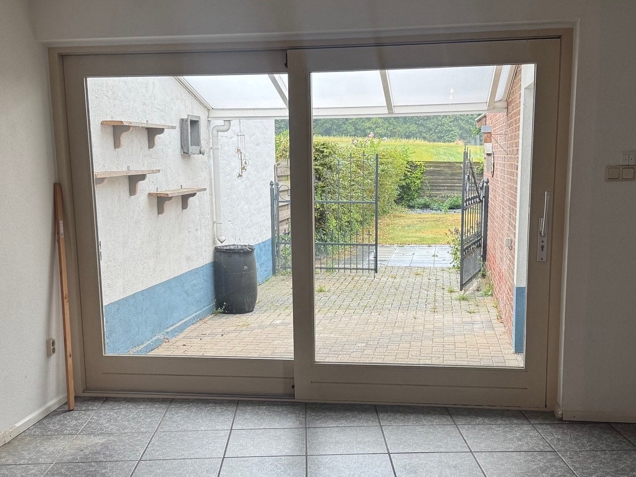 Houten Schuifpui met Dubbel Glas - 300x221 cm, Ophalen, Gebruikt, Buitendeur, Schuifdeur