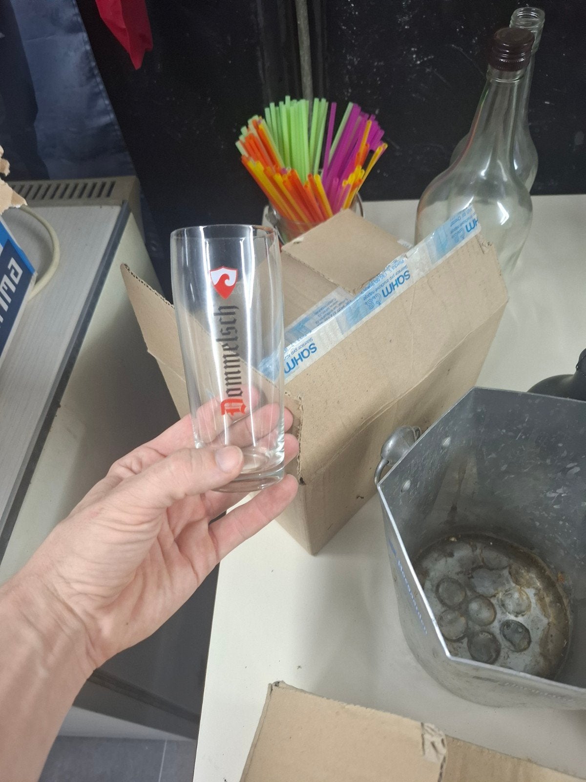 Dommelsch bierglazen 0,22L/0,25L, Ophalen, Zo goed als nieuw, Glas of Glazen, Overige merken