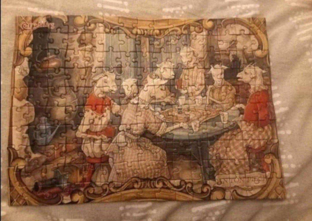 Efteling puzzel: De Wolf en de Zeven Geitjes, Ophalen of Verzenden, Meer dan 50 stukjes, Gebruikt, 6 jaar of ouder