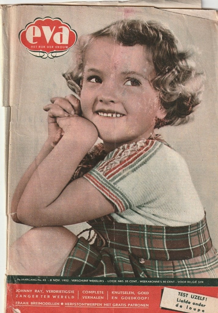 Vintage tijdschrift Eva 1952 n.45 damesmode kindermode recep, Verzenden, 1940 tot 1960, Nederland, Tijdschrift