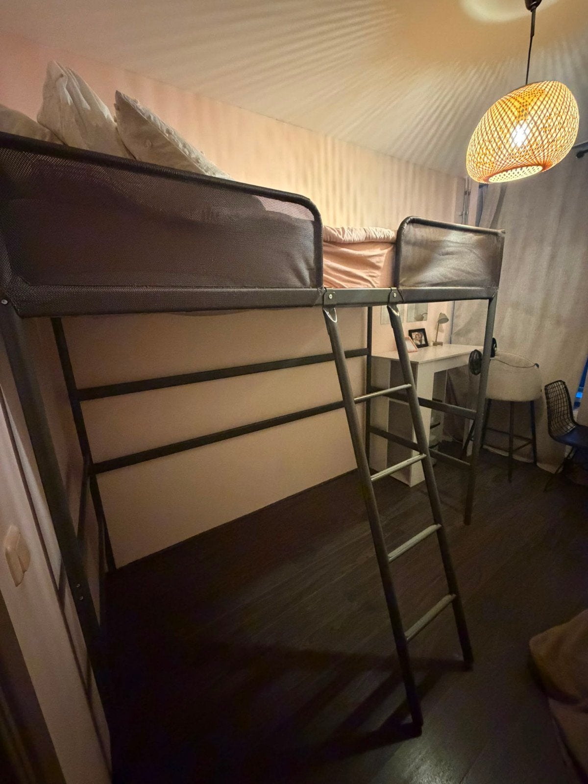 IKEA TUF­FING hoogslaper – antraciet MOET NU WEG, Ophalen, Gebruikt, Eenpersoons, 90 cm