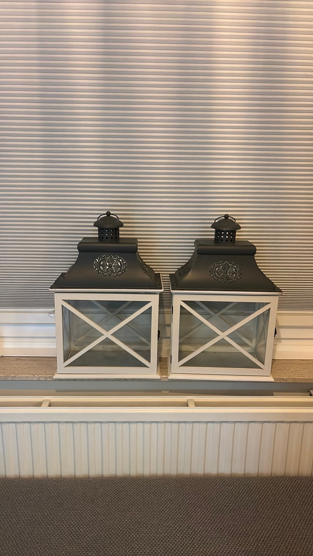 Leuke set van 2 windlichten, Huis en Inrichting, Woonaccessoires | Kandelaars en Kaarsen, Ophalen, Overige materialen, Windlicht
