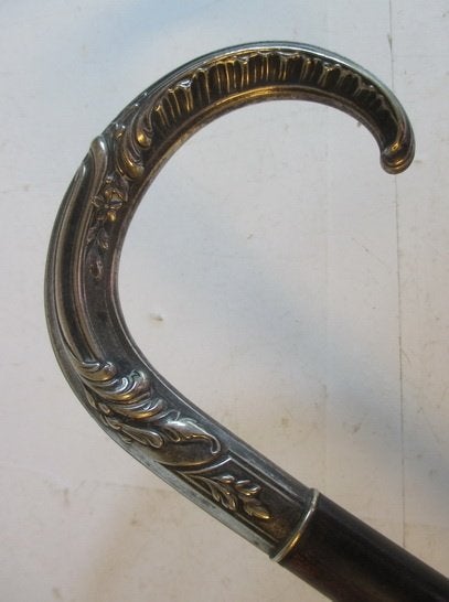 antieke art nouveau wandelstok verzilverd floraal 307, Verzenden