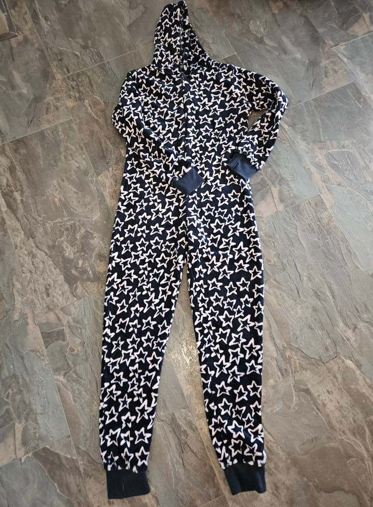Zwarte Onesie met Witte Sterren  maat 170, Nacht- of Onderkleding, Gebruikt, Meisje, Ophalen of Verzenden