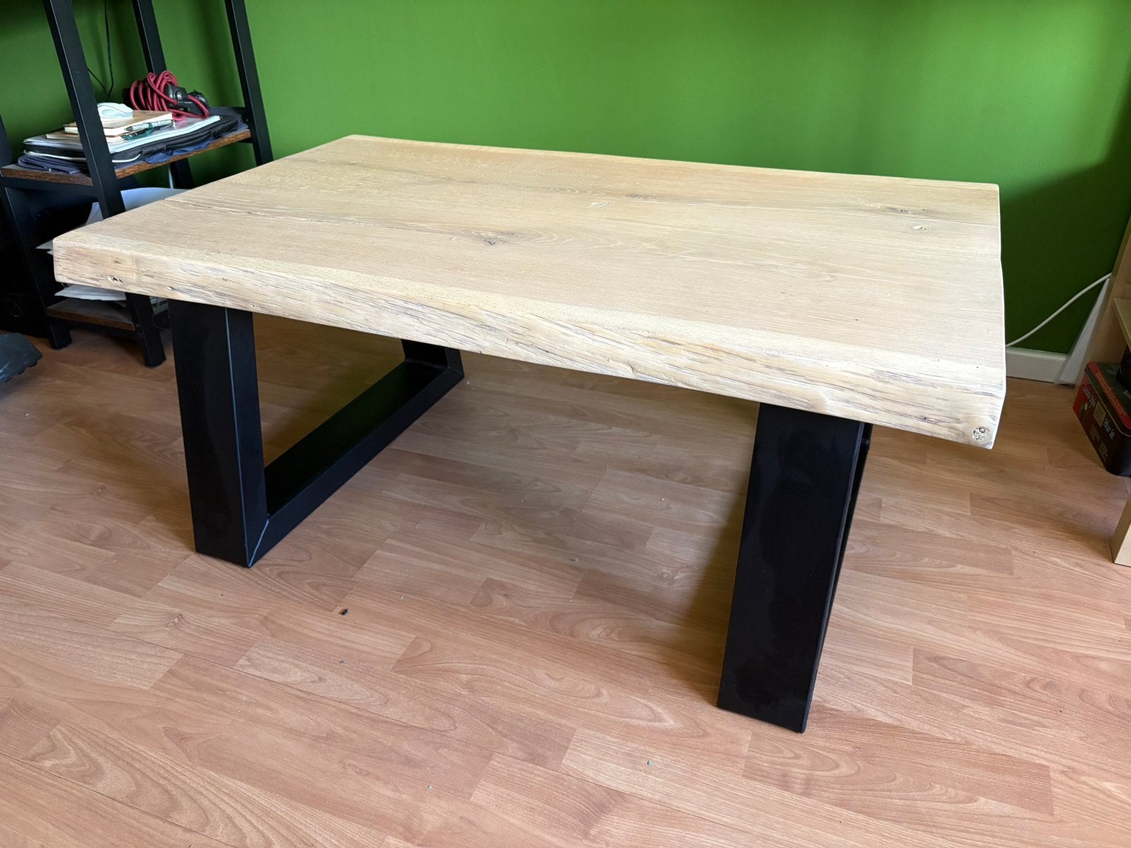 Salontafel massief eikenblad, Ophalen, 100 tot 150 cm, 50 tot 100 cm, Zo goed als nieuw