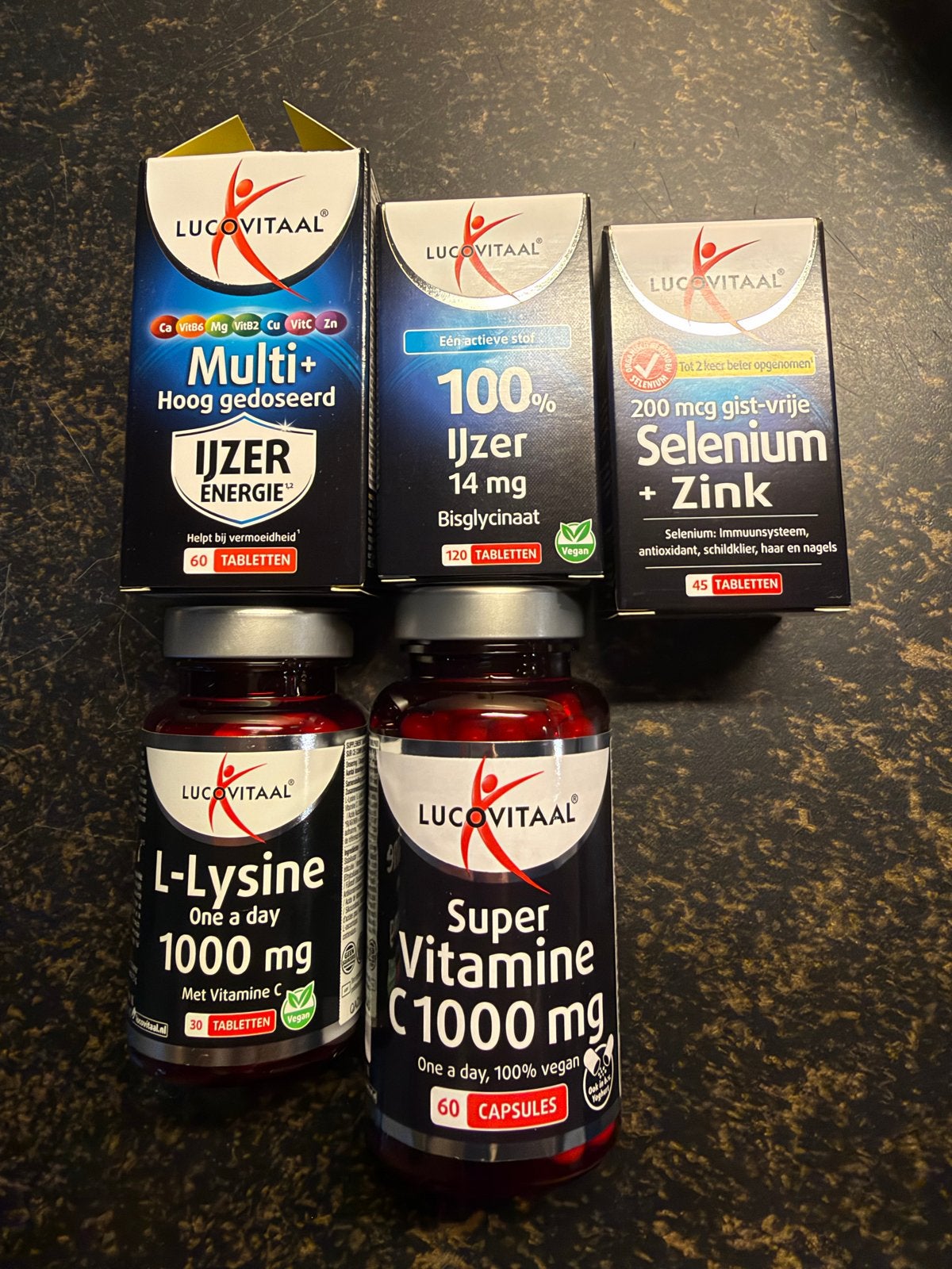 Lucovitaal Supplementen Bundel: Multi+, IJzer, Selenium, L-L, Sport en Fitness, Ophalen of Verzenden, Nieuw, Overige typen