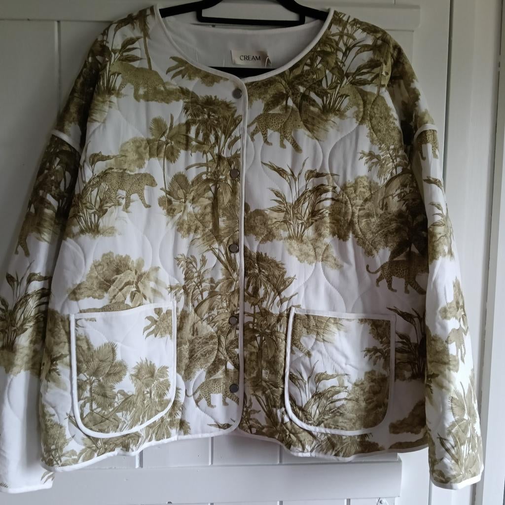 Cream gewatteerd jasje mt 44, Kleding | Dames, Ophalen of Verzenden, Nieuw, Maat 42/44 (L), Beige