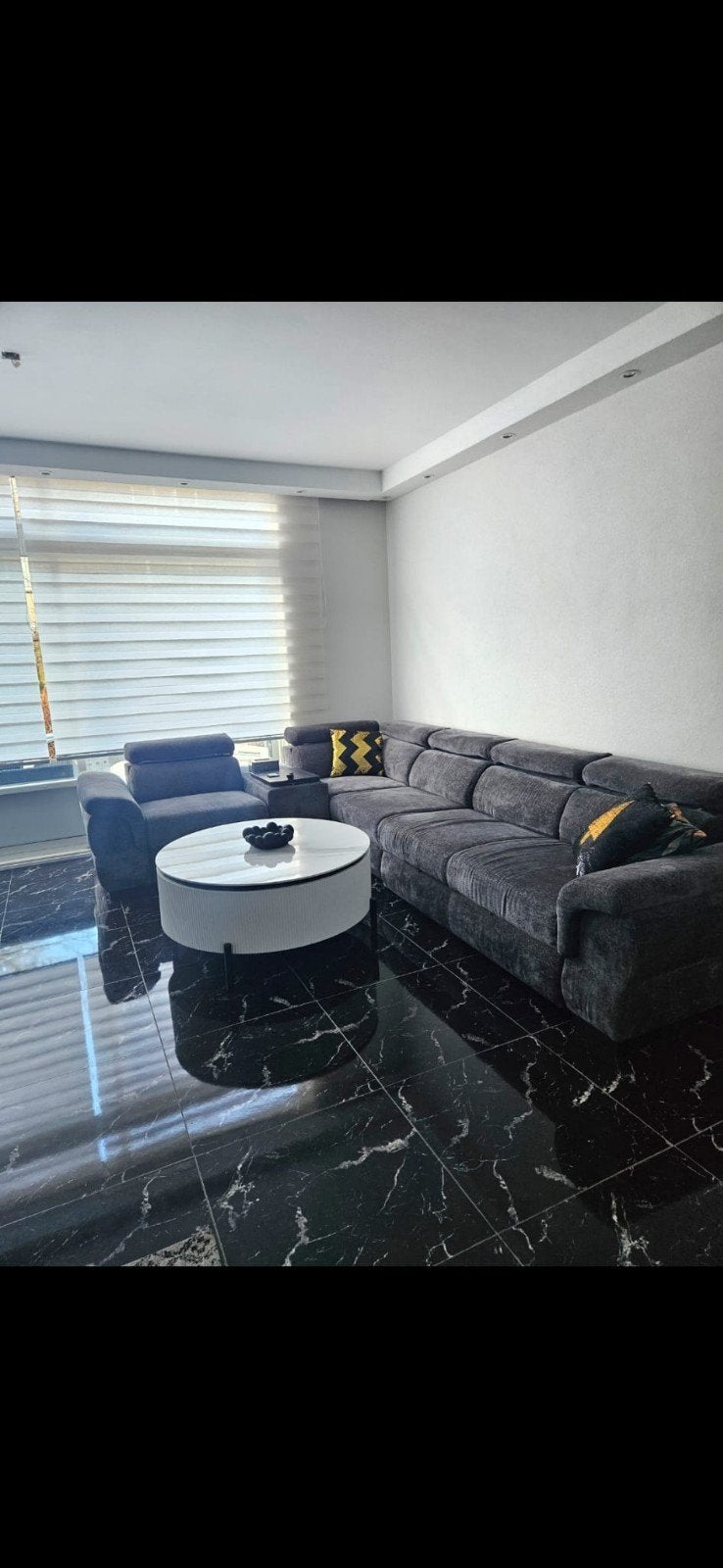 Ruime grijze hoekbank (Seats and Sofas - Model Argentina), Ophalen, Gebruikt, 100 tot 125 cm, Hoekbank