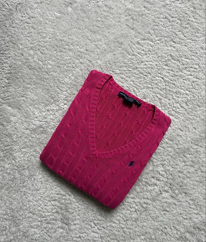Ralph Lauren kabel trui roze maat M, Ophalen of Verzenden, Zo goed als nieuw, Maat 38/40 (M), Roze