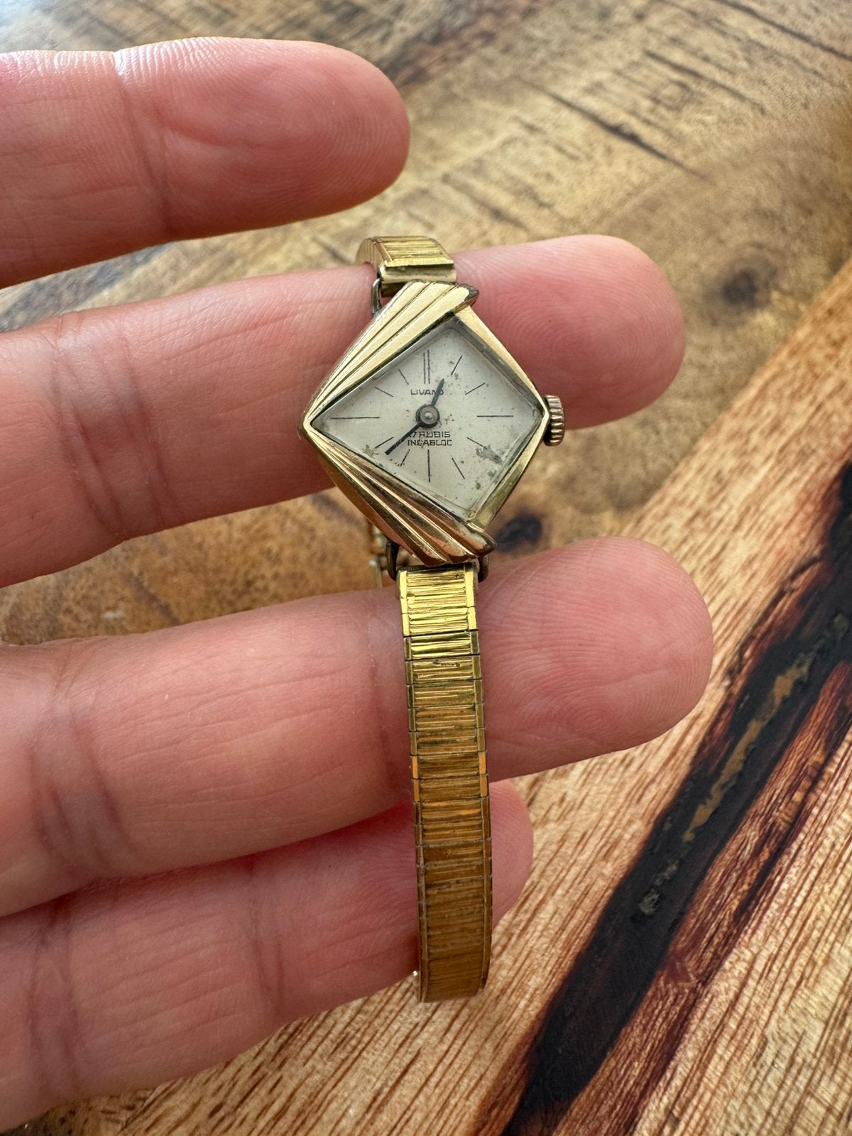 Vintage opwind horloge werkt, Ophalen of Verzenden, Goud, Overige merken, 1960 of later