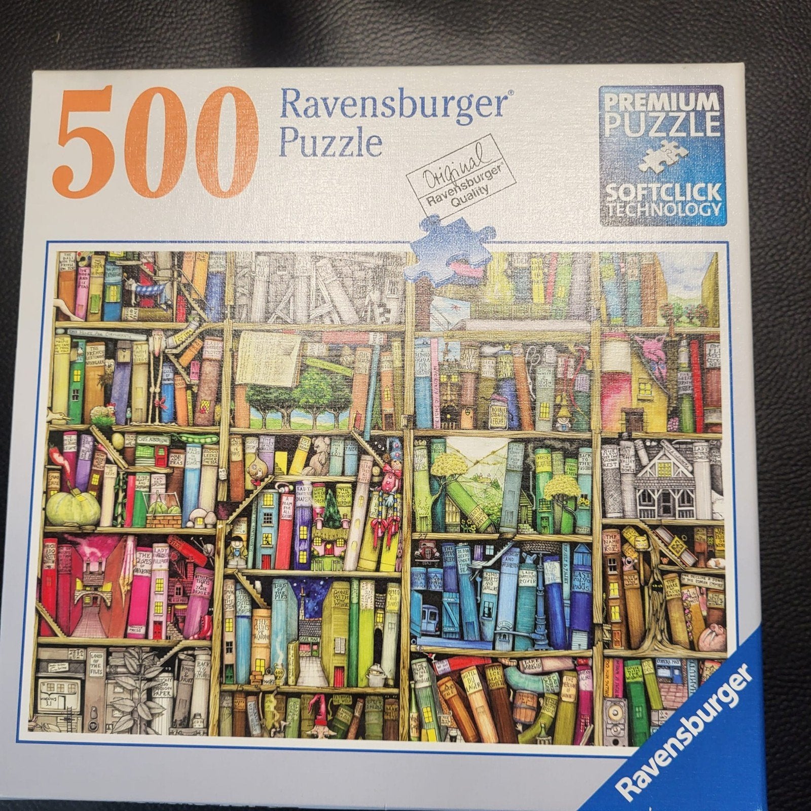 Ravensburger Puzzel 500 stukjes - The Bizarre Bookshop, Ophalen of Verzenden, 500 t/m 1500 stukjes, Gebruikt, Legpuzzel