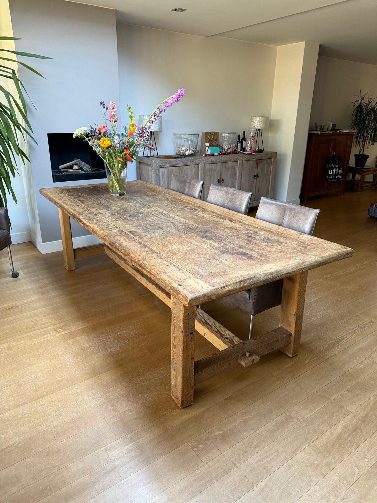 Klooster eettafel - 260 x 110, Ophalen, Gebruikt, Eikenhout, 200 cm of meer
